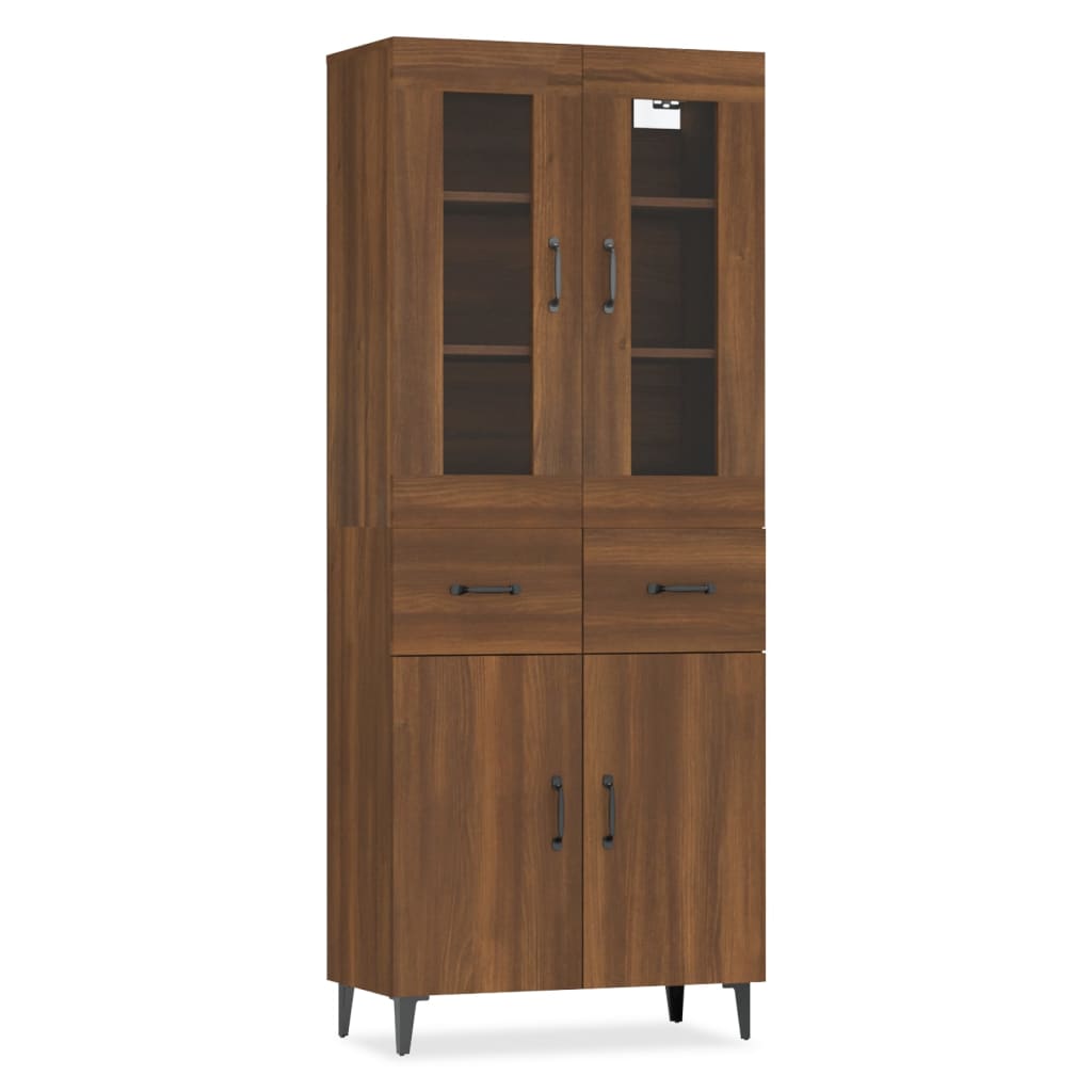 Kaappi ruskea tammi 69,5x34x180 cm tekninen puu - Sisustajankoti.fi