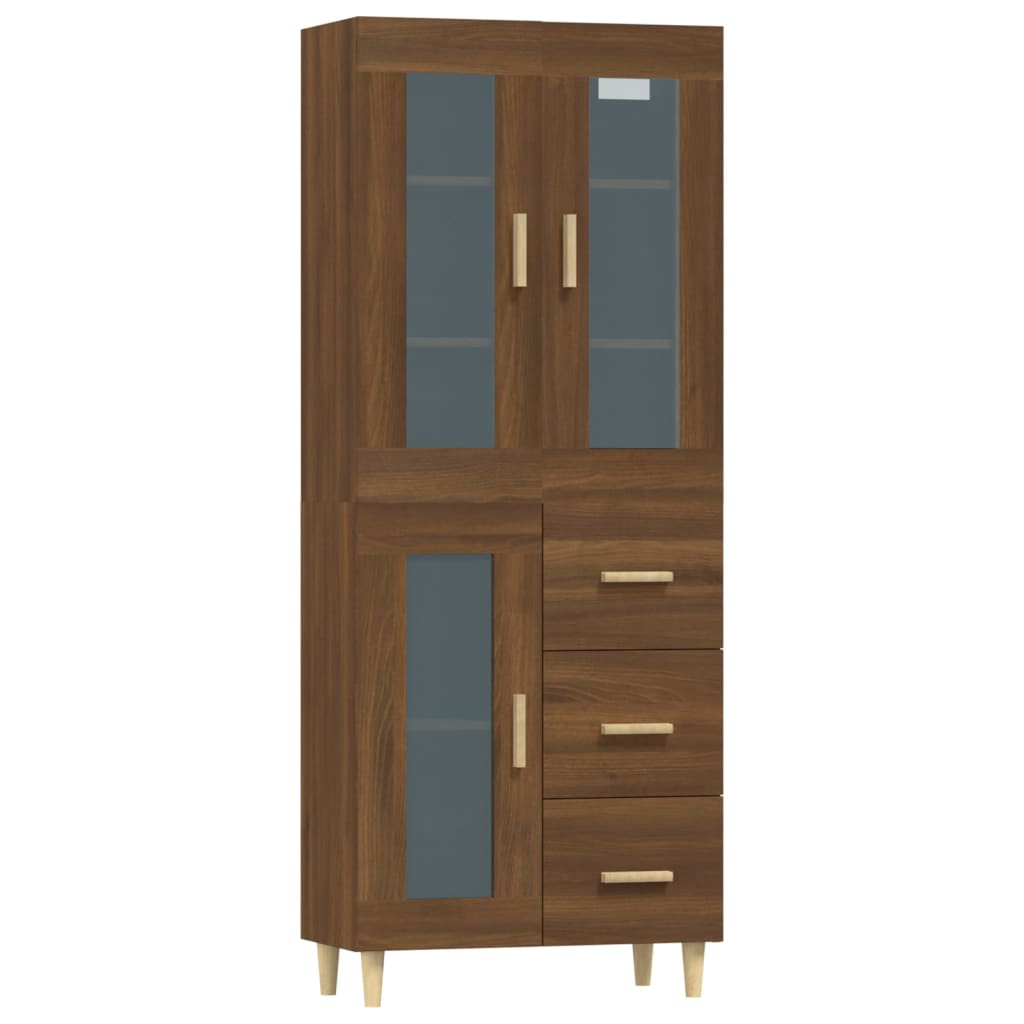 Kaappi ruskea tammi 69,5x34x180 cm tekninen puu - Sisustajankoti.fi