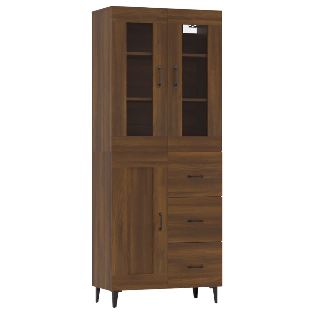 Kaappi ruskea tammi 69,5x34x180 cm tekninen puu - Sisustajankoti.fi