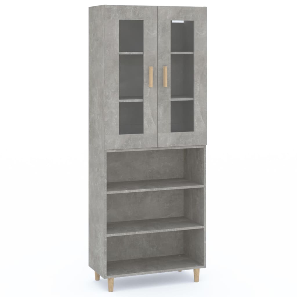 Kaappi betoninharmaa 69,5x34x180 cm tekninen puu - Sisustajankoti.fi