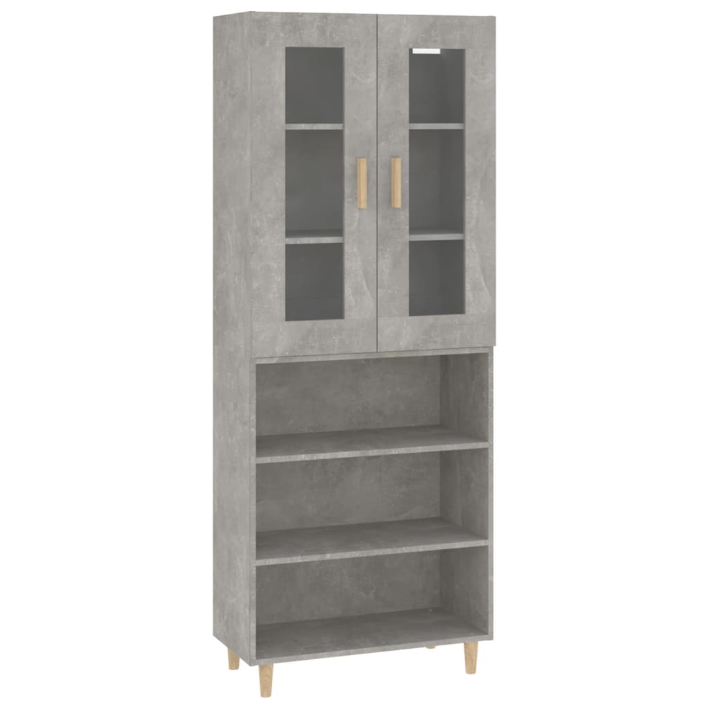 Kaappi betoninharmaa 69,5x34x180 cm tekninen puu - Sisustajankoti.fi