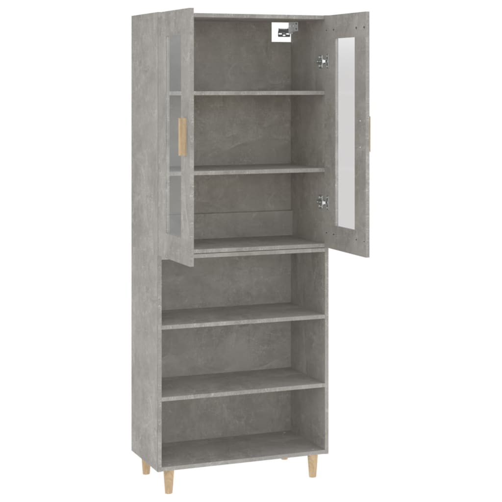 Kaappi betoninharmaa 69,5x34x180 cm tekninen puu - Sisustajankoti.fi