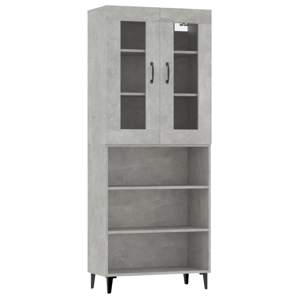 Kaappi betoninharmaa 69,5x34x180 cm tekninen puu - Sisustajankoti.fi