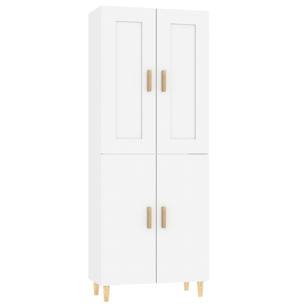 Kaappi korkeakiilto valkoinen 70x34x180 cm tekninen puu - Sisustajankoti.fi