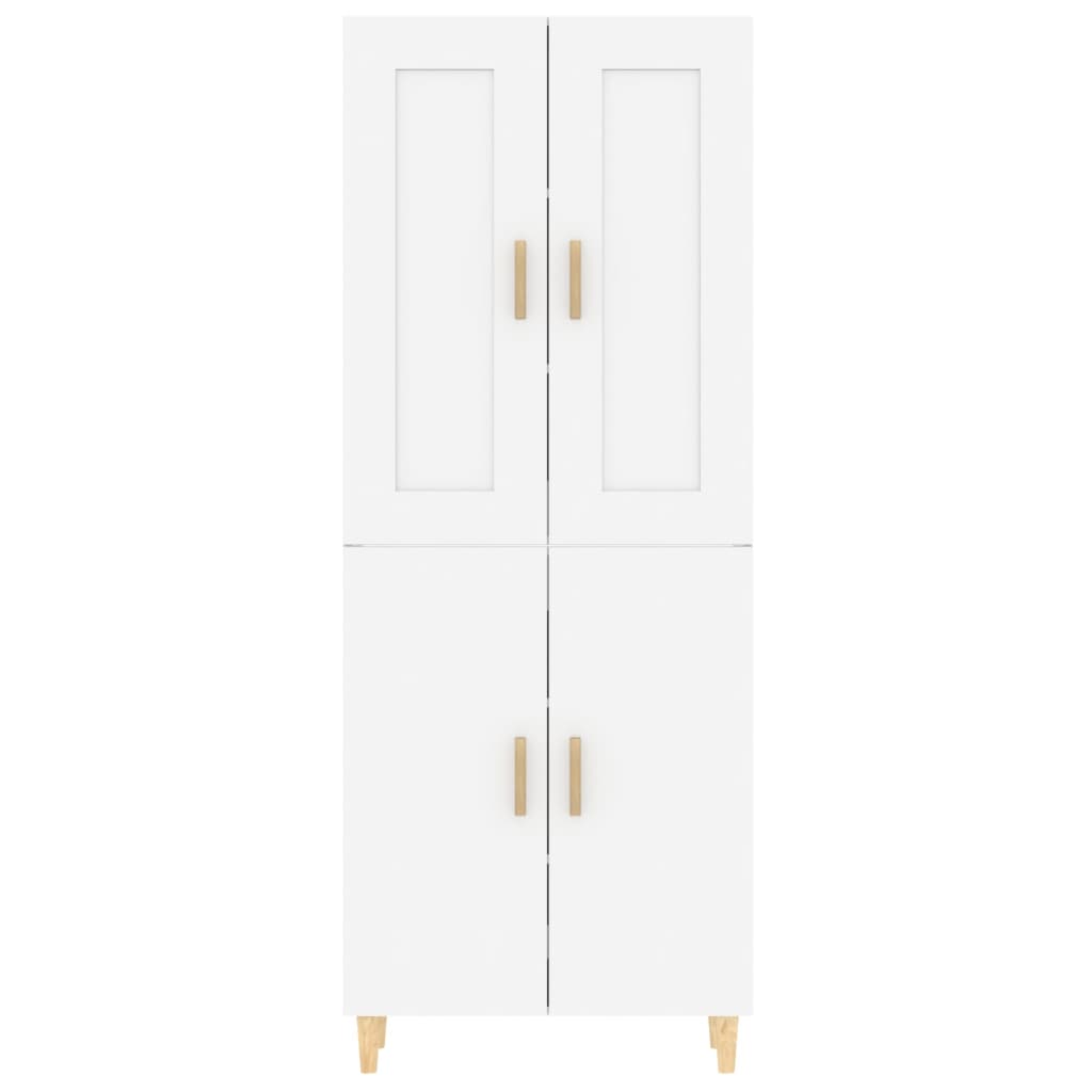Kaappi korkeakiilto valkoinen 70x34x180 cm tekninen puu - Sisustajankoti.fi
