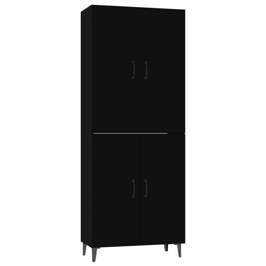 Kaappi musta 70x34x180 cm tekninen puu - Sisustajankoti.fi