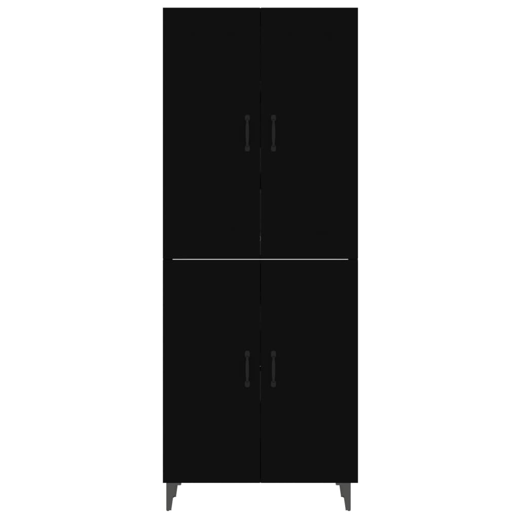 Kaappi musta 70x34x180 cm tekninen puu - Sisustajankoti.fi