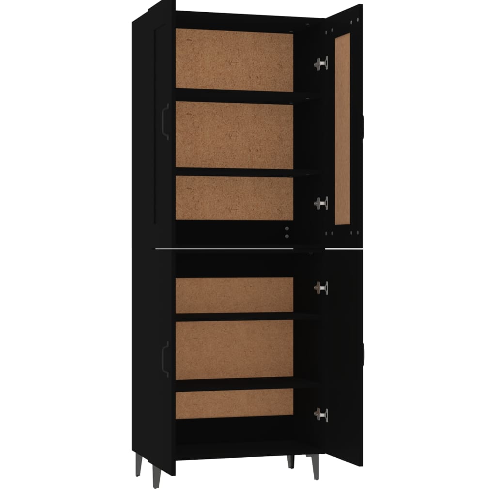 Kaappi musta 70x34x180 cm tekninen puu - Sisustajankoti.fi
