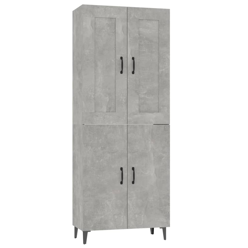 Kaappi betoninharmaa 70x34x180 cm tekninen puu - Sisustajankoti.fi