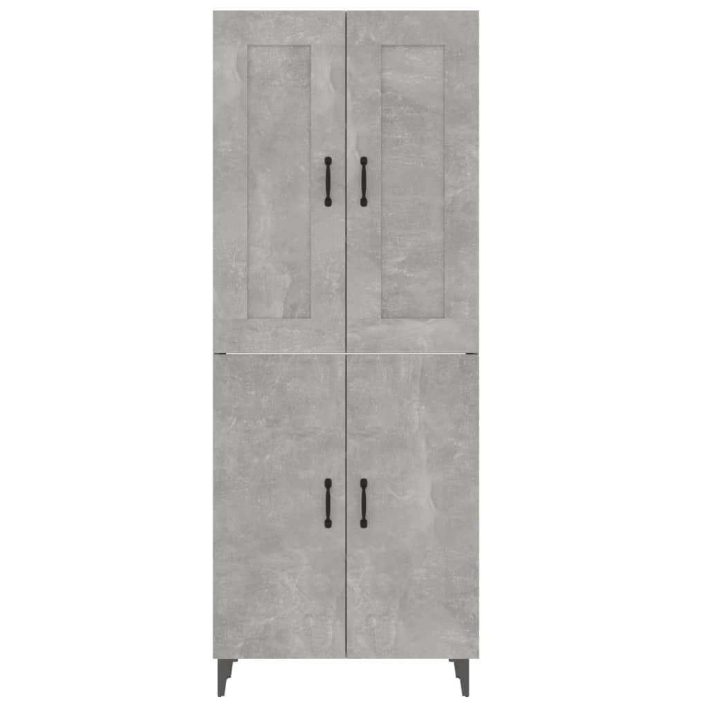 Kaappi betoninharmaa 70x34x180 cm tekninen puu - Sisustajankoti.fi