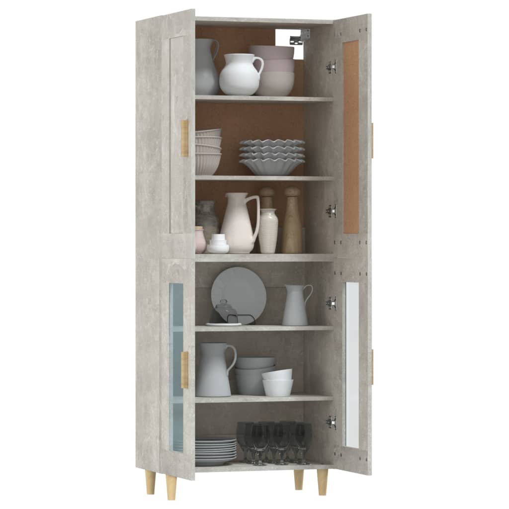 Kaappi betoninharmaa 69,5x34x180 cm tekninen puu - Sisustajankoti.fi