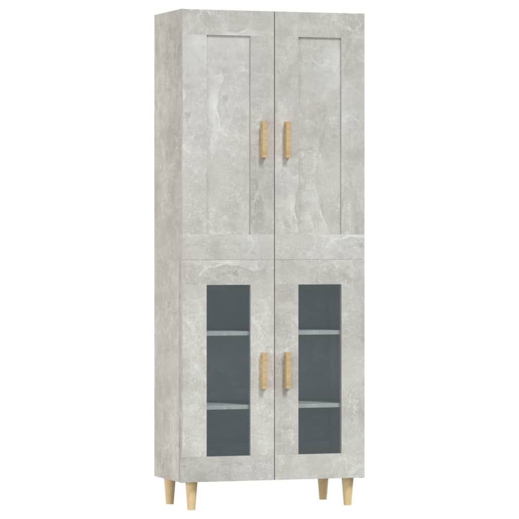 Kaappi betoninharmaa 69,5x34x180 cm tekninen puu - Sisustajankoti.fi