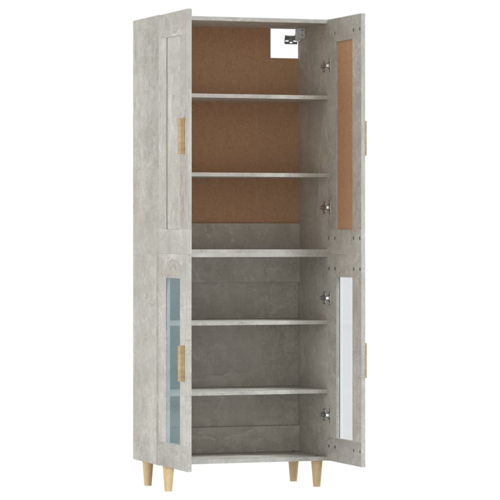 Kaappi betoninharmaa 69,5x34x180 cm tekninen puu - Sisustajankoti.fi