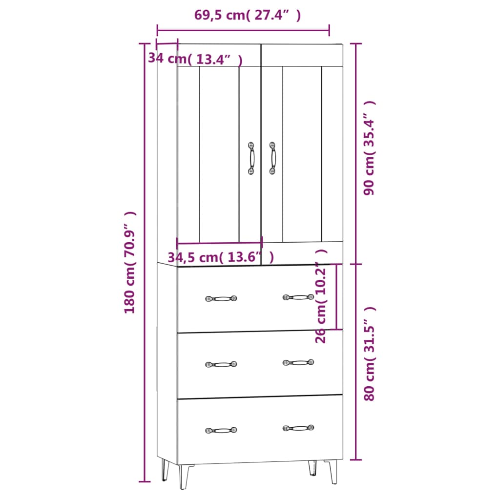 Kaappi valkoinen tekninen puu - Sisustajankoti.fi