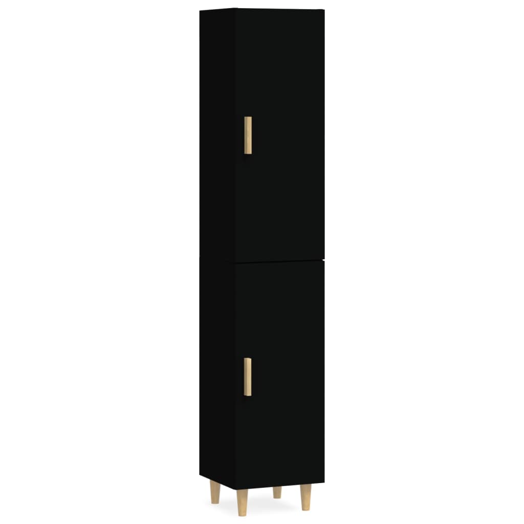 Kaappi musta 34,5x34x180 cm tekninen puu - Sisustajankoti.fi