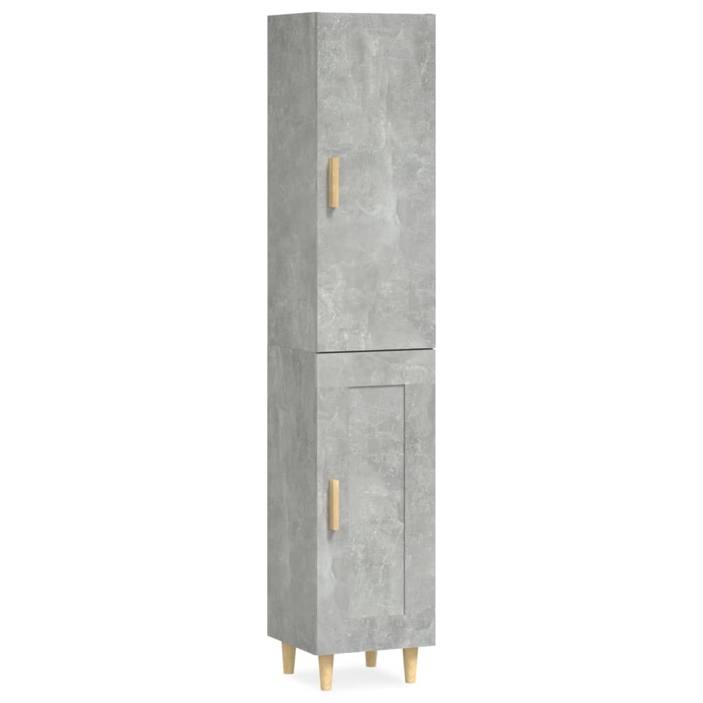 Kaappi betoninharmaa 34,5x34x180 cm tekninen puu - Sisustajankoti.fi