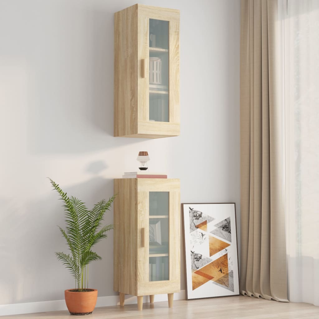 Kaappi Sonoma-tammi 34,5x34x180 cm tekninen puu - Sisustajankoti.fi