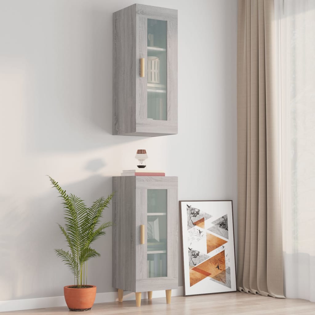 Kaappi harmaa Sonoma 34,5x34x180 cm tekninen puu - Sisustajankoti.fi
