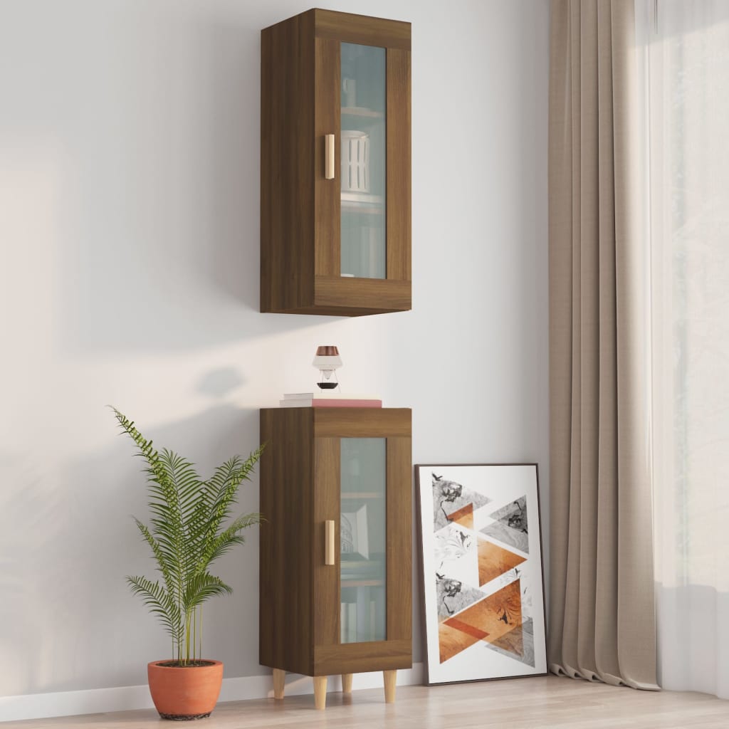 Kaappi ruskea tammi 34,5x34x180 cm tekninen puu - Sisustajankoti.fi