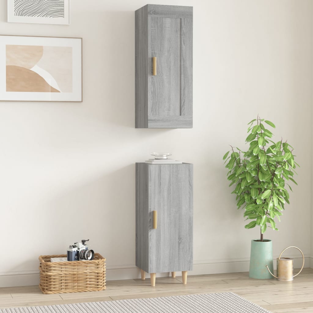 Kaappi harmaa Sonoma 35x34x180 cm tekninen puu - Sisustajankoti.fi