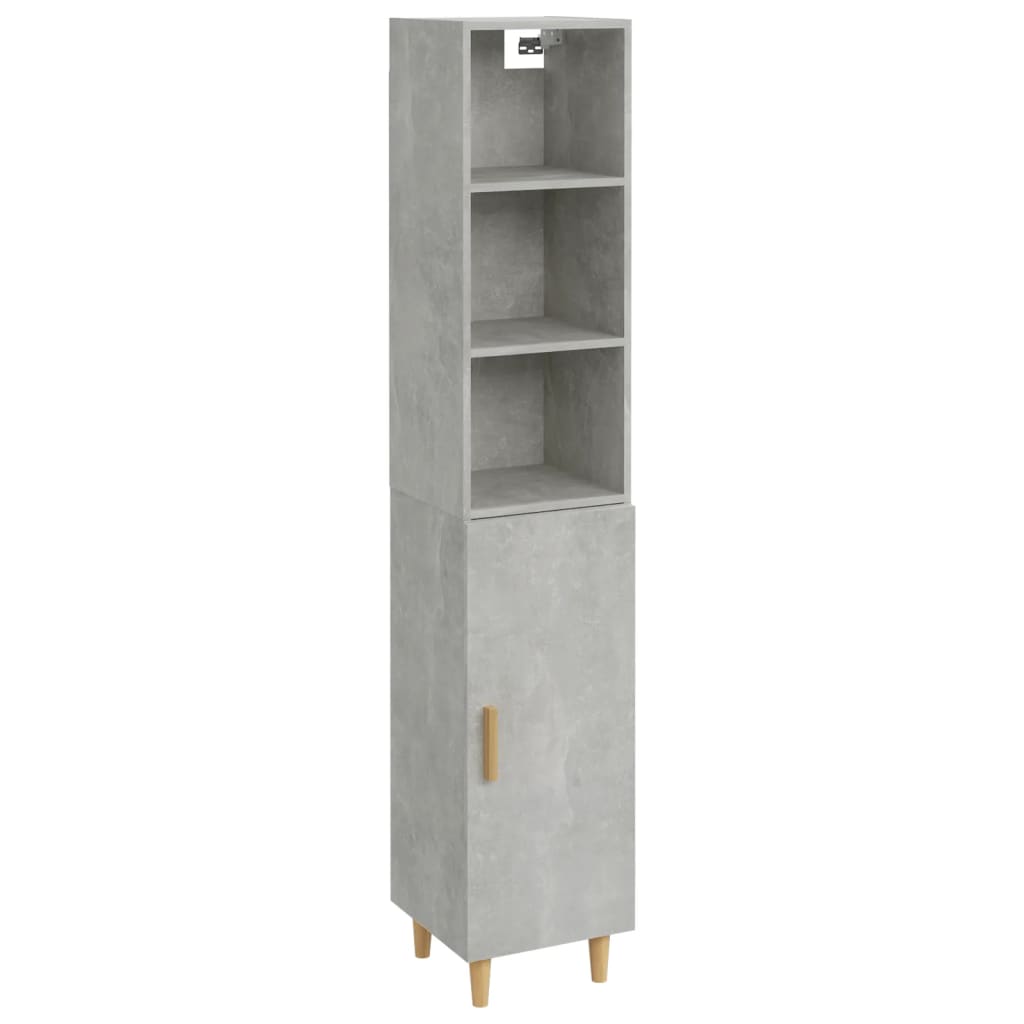 Kaappi betoninharmaa 34,5x34x180 cm tekninen puu - Sisustajankoti.fi