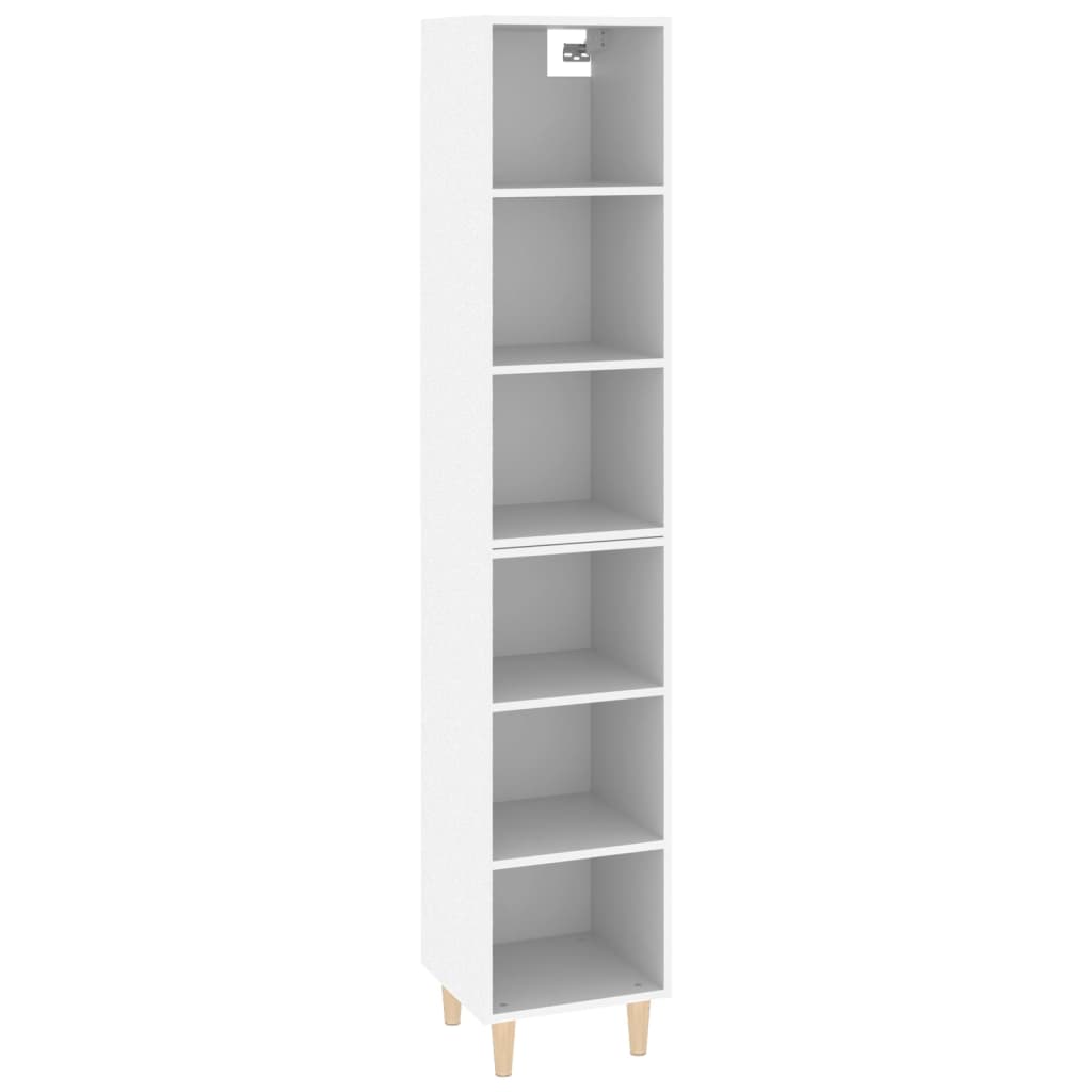Kaappi valkoinen 34,5x32,5x180 cm tekninen puu - Sisustajankoti.fi