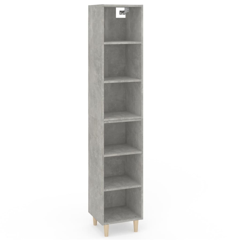 Kaappi betoninharmaa 34,5x32,5x180 cm tekninen puu - Sisustajankoti.fi