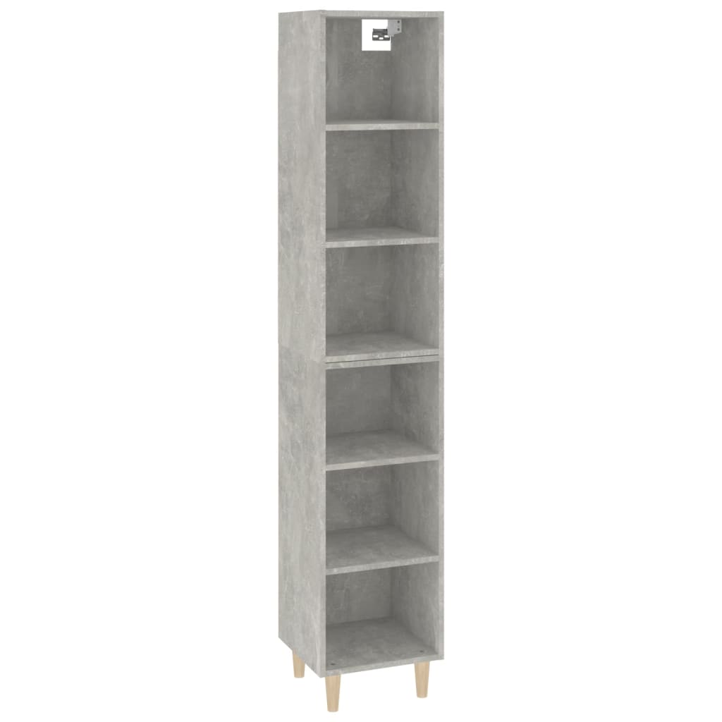 Kaappi betoninharmaa 34,5x32,5x180 cm tekninen puu - Sisustajankoti.fi