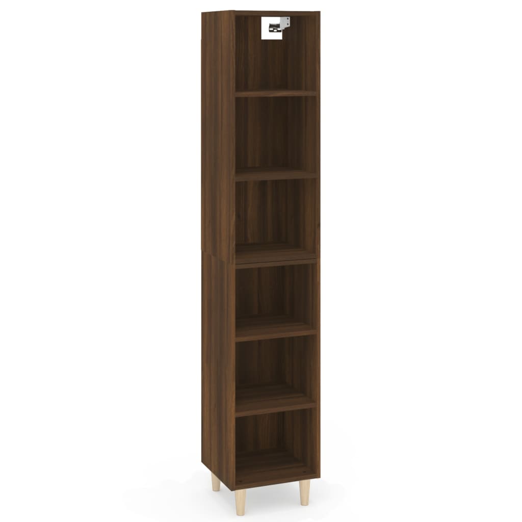 Kaappi ruskea tammi 34,5x32,5x180 cm tekninen puu - Sisustajankoti.fi