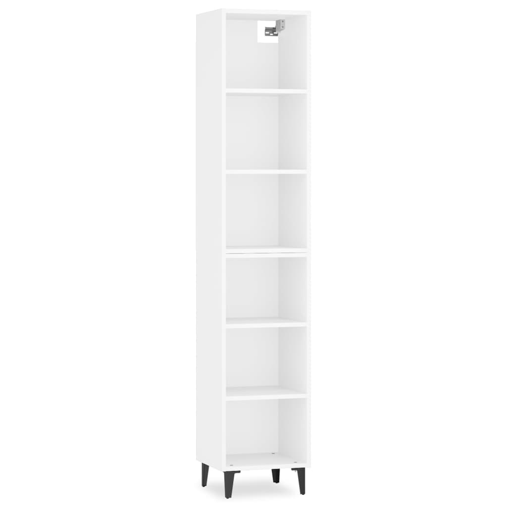 Kaappi valkoinen 34,5x32,5x180 cm tekninen puu - Sisustajankoti.fi