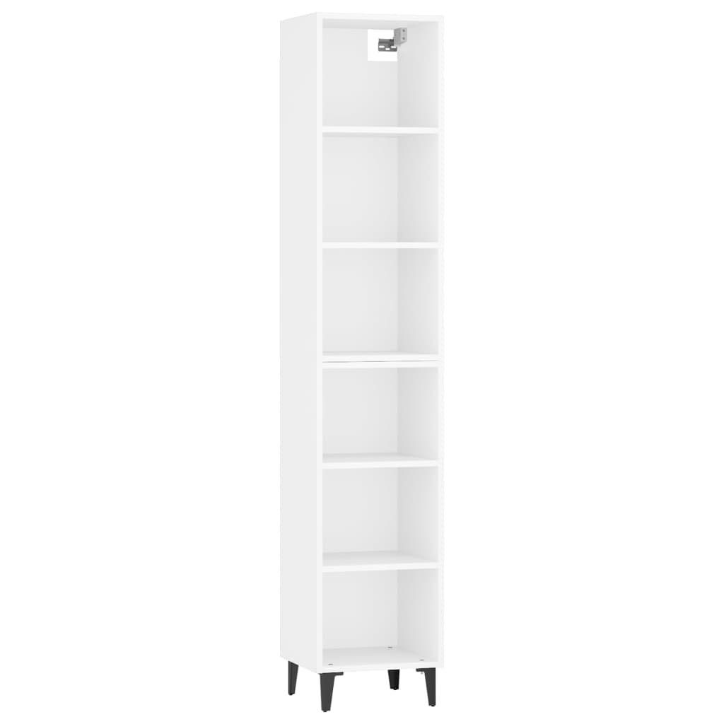 Kaappi valkoinen 34,5x32,5x180 cm tekninen puu - Sisustajankoti.fi