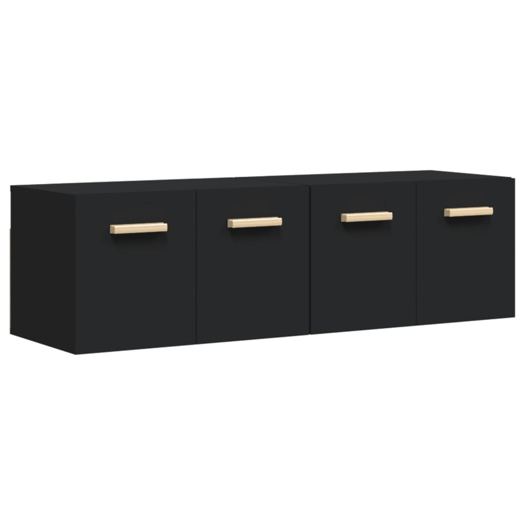 Seinäkaapit 2 kpl musta 60x36,5x35 cm tekninen puu - Sisustajankoti.fi