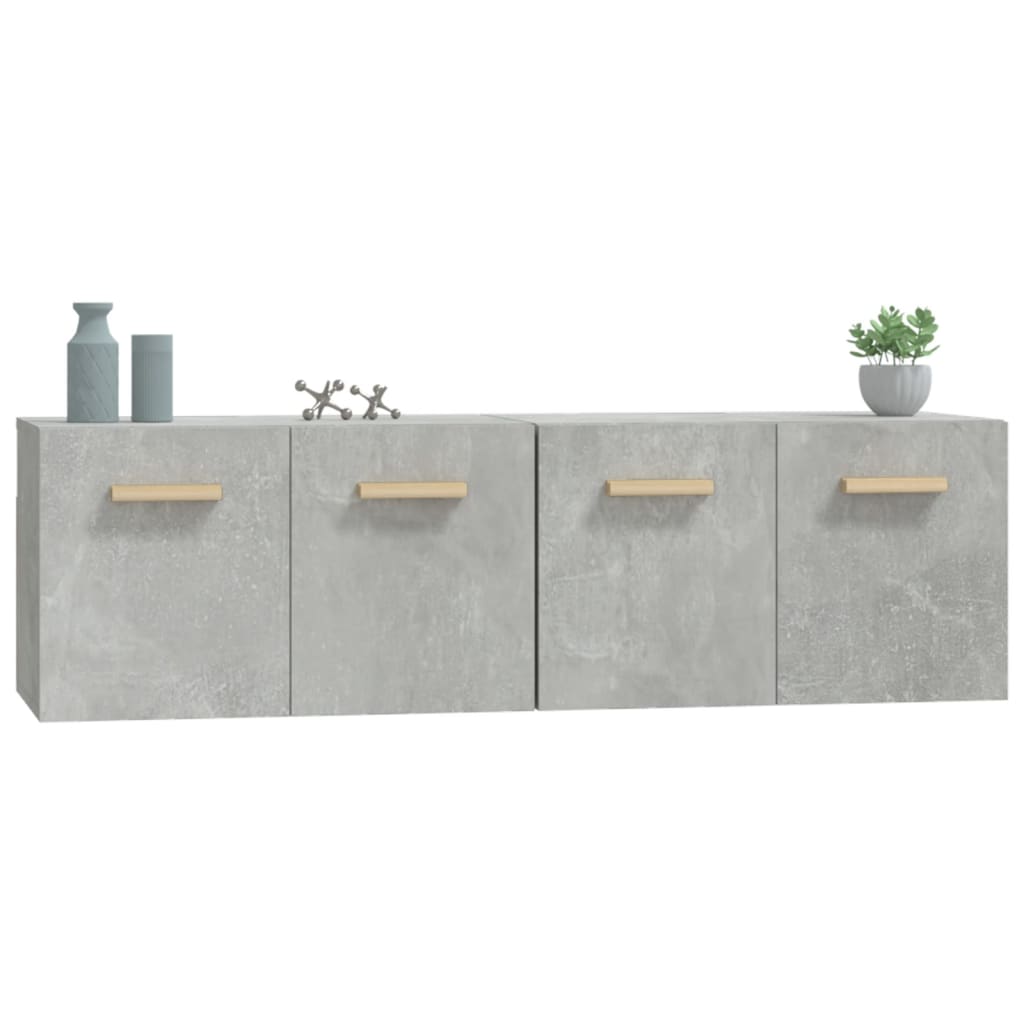 Seinäkaapit 2 kpl betoninharmaa 60x36,5x35 cm tekninen puu - Sisustajankoti.fi