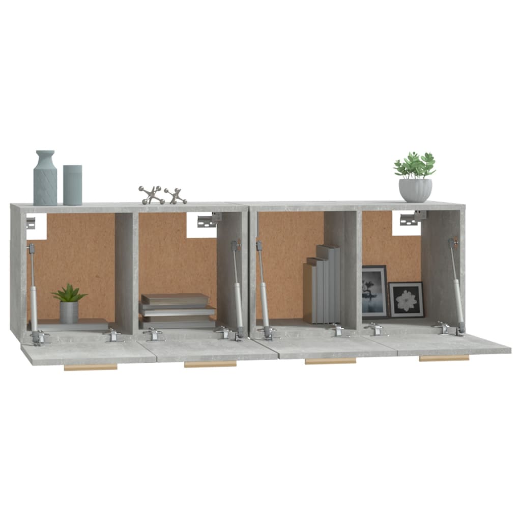 Seinäkaapit 2 kpl betoninharmaa 60x36,5x35 cm tekninen puu - Sisustajankoti.fi