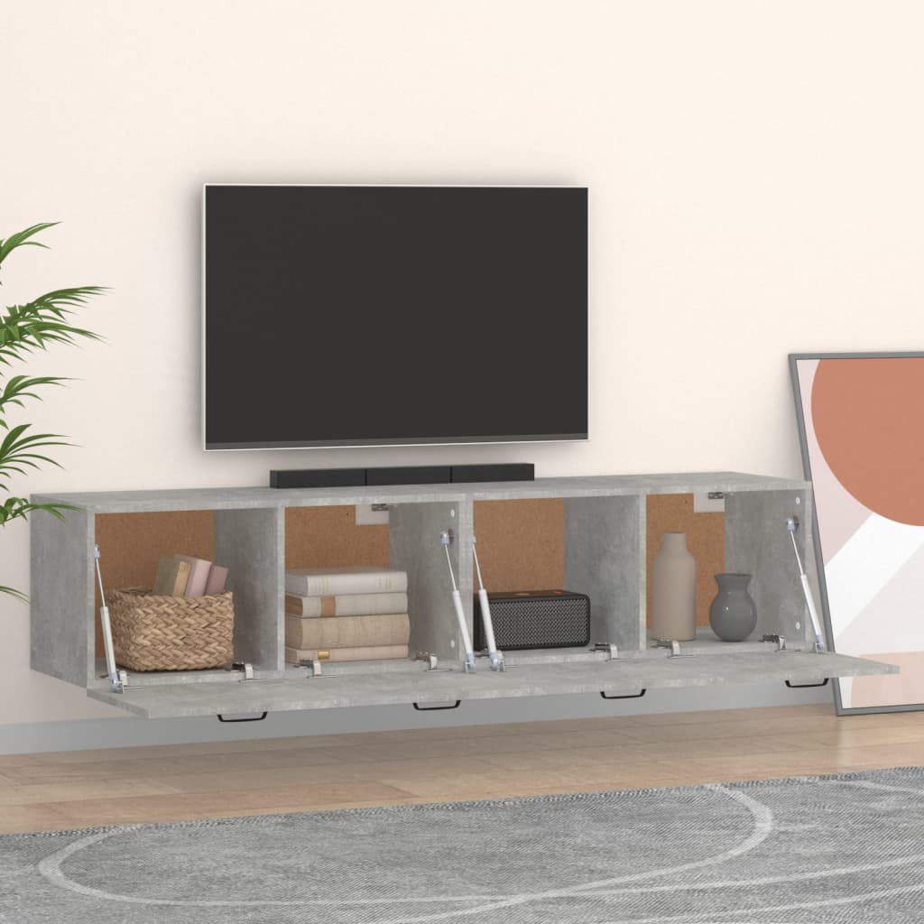 Seinäkaapit 2 kpl betoninharmaa 60x36,5x35 cm tekninen puu - Sisustajankoti.fi