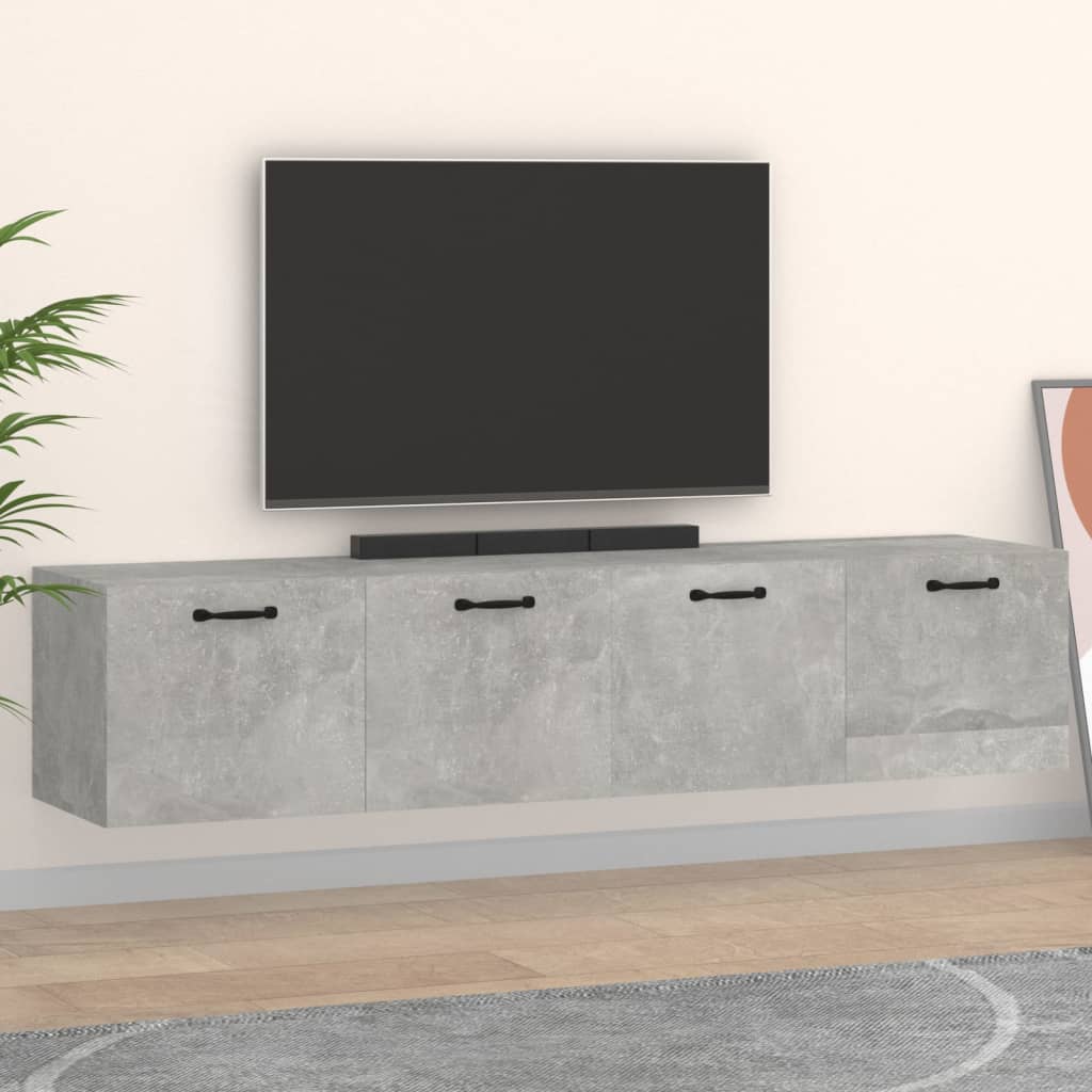 Seinäkaapit 2 kpl betoninharmaa 60x36,5x35 cm tekninen puu - Sisustajankoti.fi