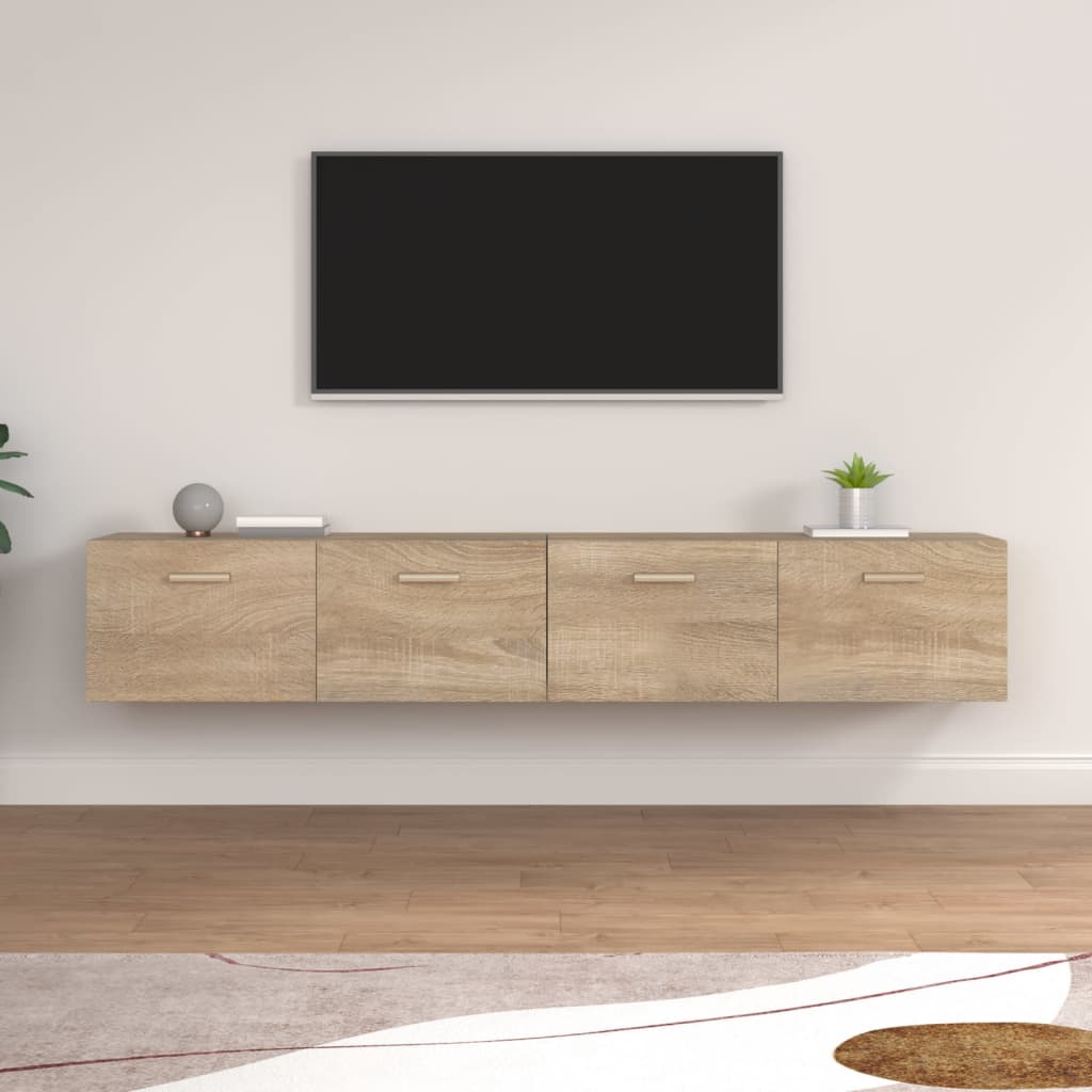 Seinäkaapit 2 kpl Sonoma-tammi 100x36,5x35 cm tekninen puu - Sisustajankoti.fi