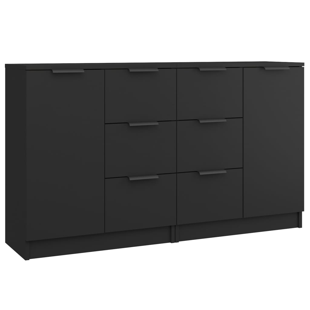 Senkit 2 kpl musta 60x30x70 cm tekninen puu - Sisustajankoti.fi