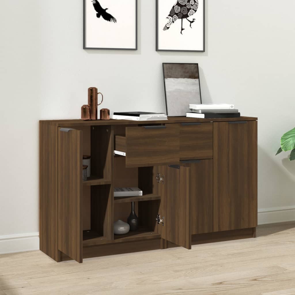Senkit 2 kpl ruskea tammi 60x30x70 cm tekninen puu - Sisustajankoti.fi