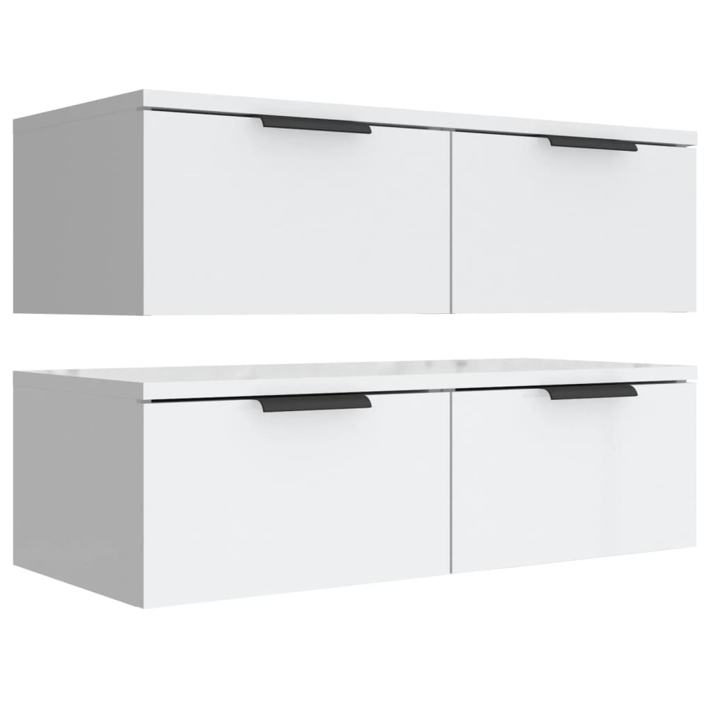 Seinäkaapit 2 kpl valkoinen 68x30x20 cm tekninen puu - Sisustajankoti.fi