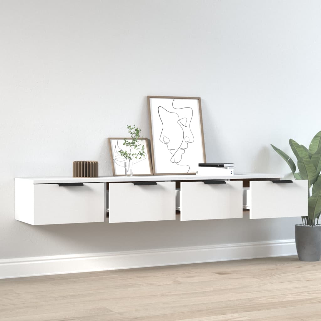 Seinäkaapit 2 kpl valkoinen 68x30x20 cm tekninen puu - Sisustajankoti.fi