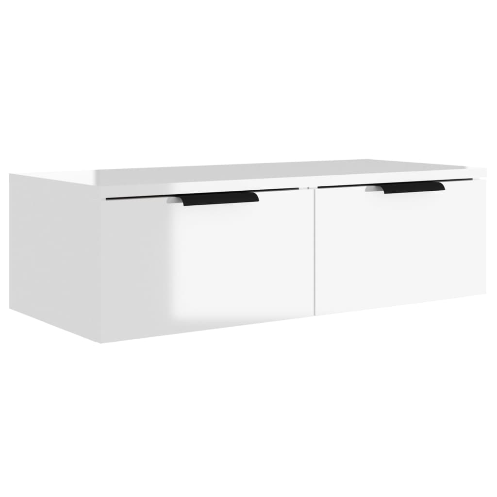 Seinäkaapit 2 kpl korkeakiilto valk. 68x30x20 cm tekninen puu - Sisustajankoti.fi