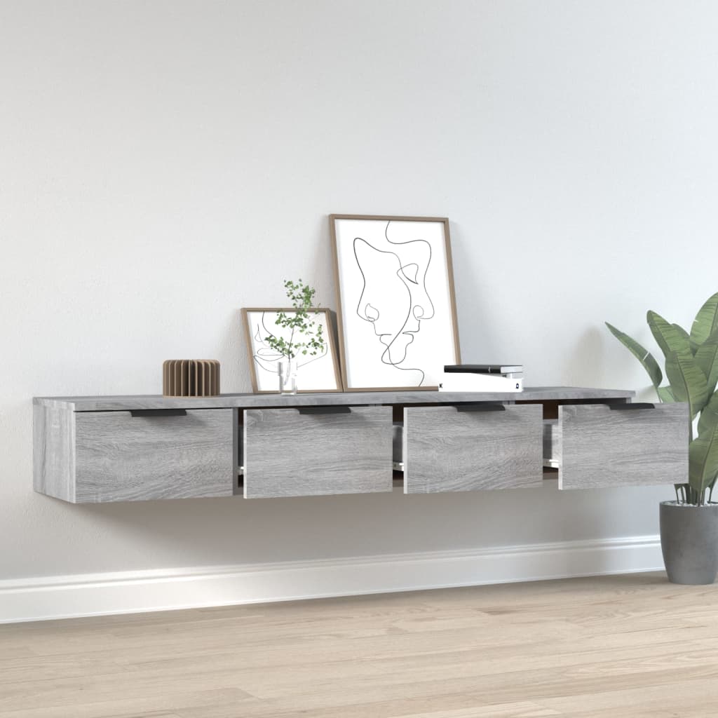 Seinäkaapit 2 kpl harmaa Sonoma 68x30x20 cm tekninen puu - Sisustajankoti.fi