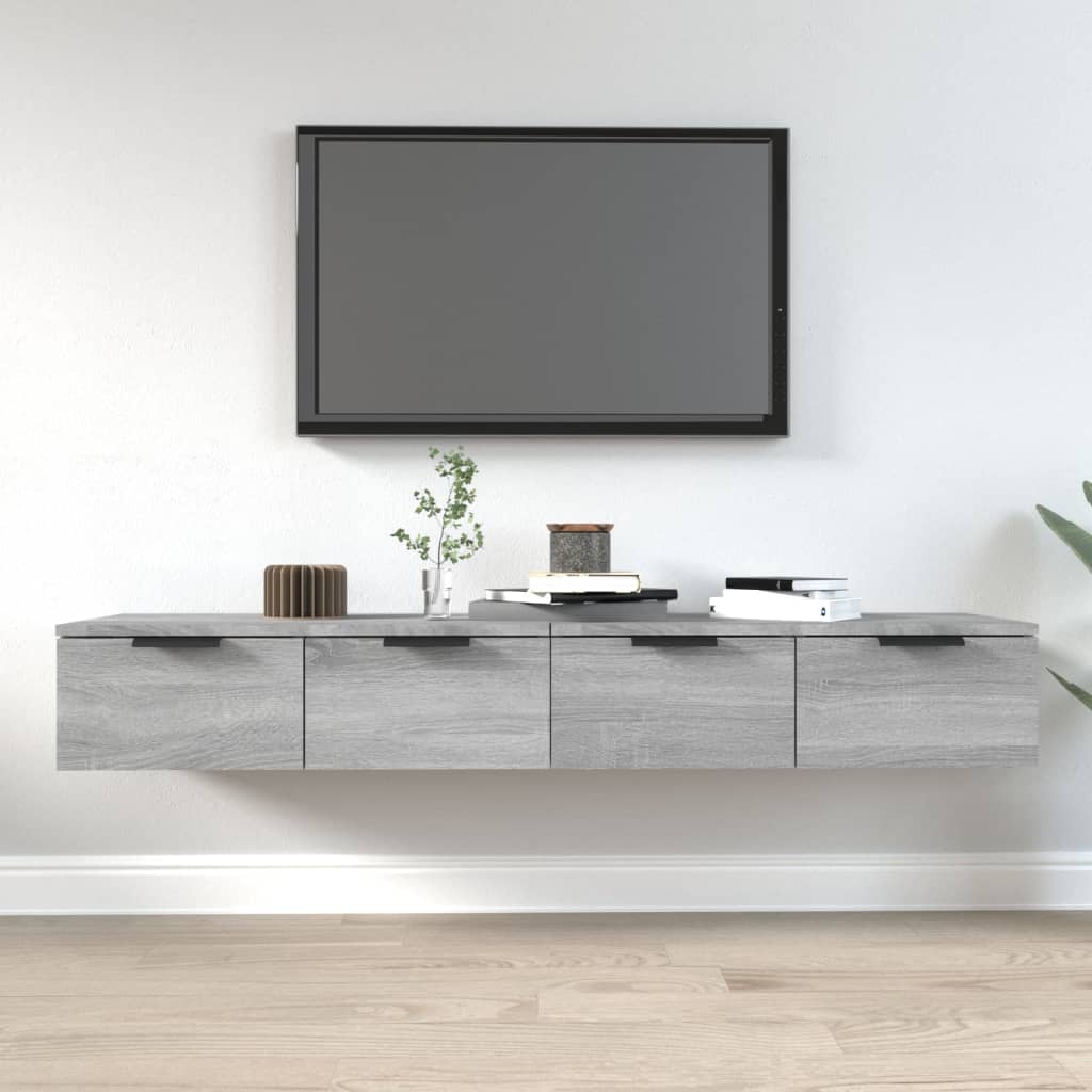 Seinäkaapit 2 kpl harmaa Sonoma 68x30x20 cm tekninen puu - Sisustajankoti.fi