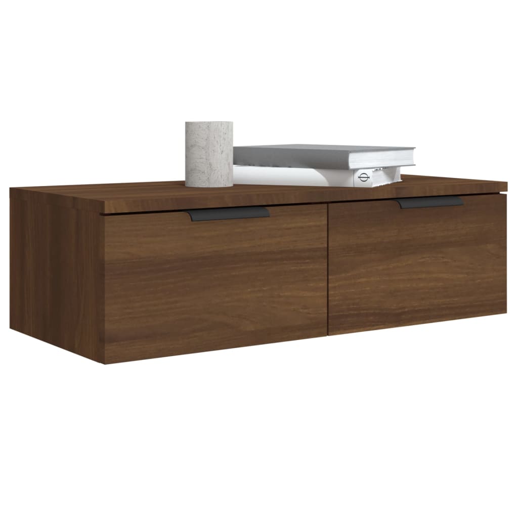 Seinäkaapit 2 kpl ruskea tammi 68x30x20 cm tekninen puu - Sisustajankoti.fi