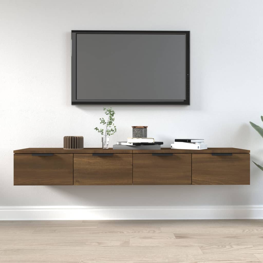 Seinäkaapit 2 kpl ruskea tammi 68x30x20 cm tekninen puu - Sisustajankoti.fi