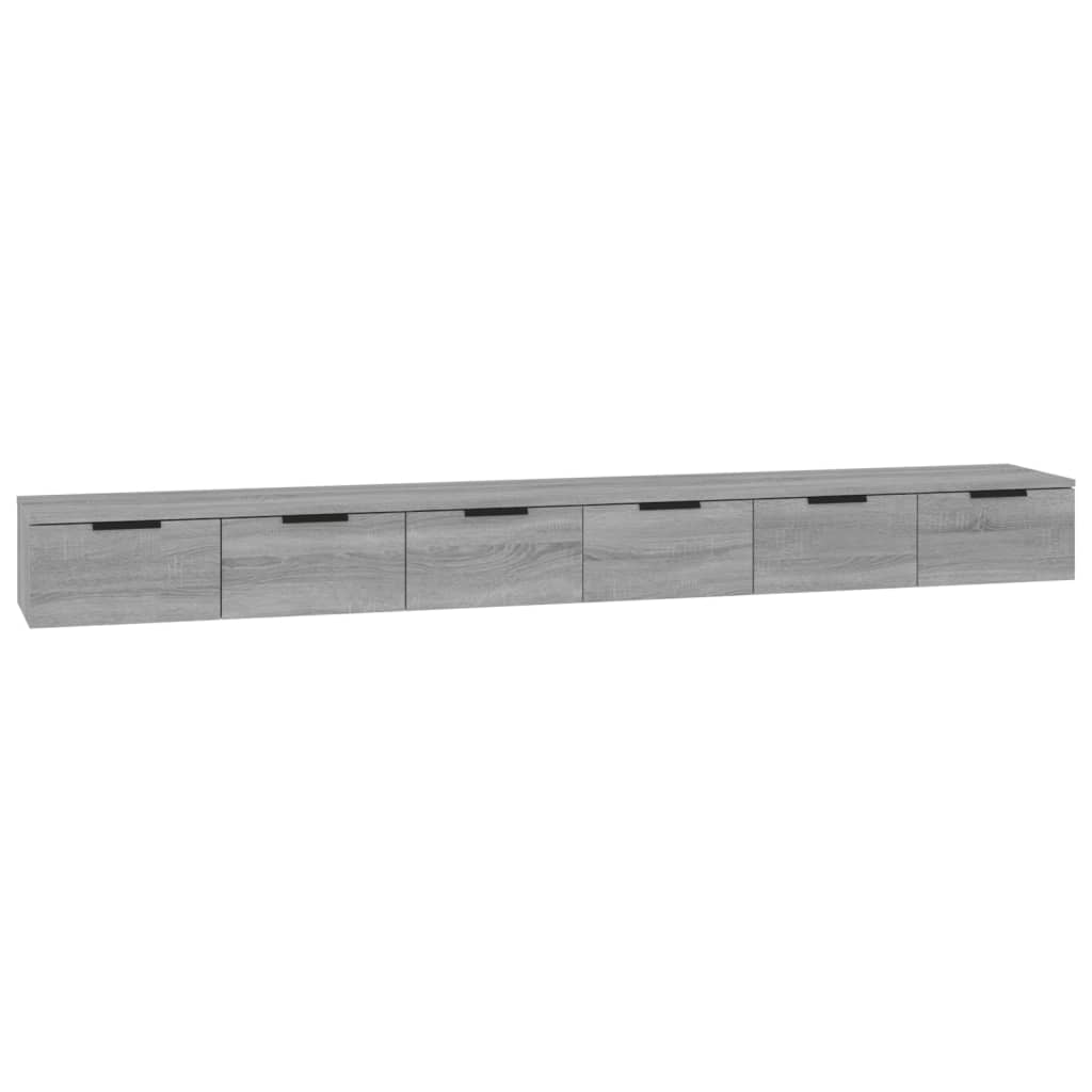Seinäkaapit 2 kpl harmaa Sonoma 102x30x20 cm tekninen puu - Sisustajankoti.fi