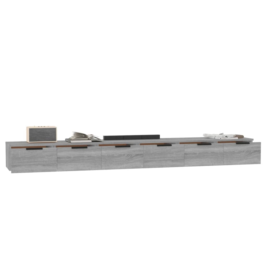 Seinäkaapit 2 kpl harmaa Sonoma 102x30x20 cm tekninen puu - Sisustajankoti.fi