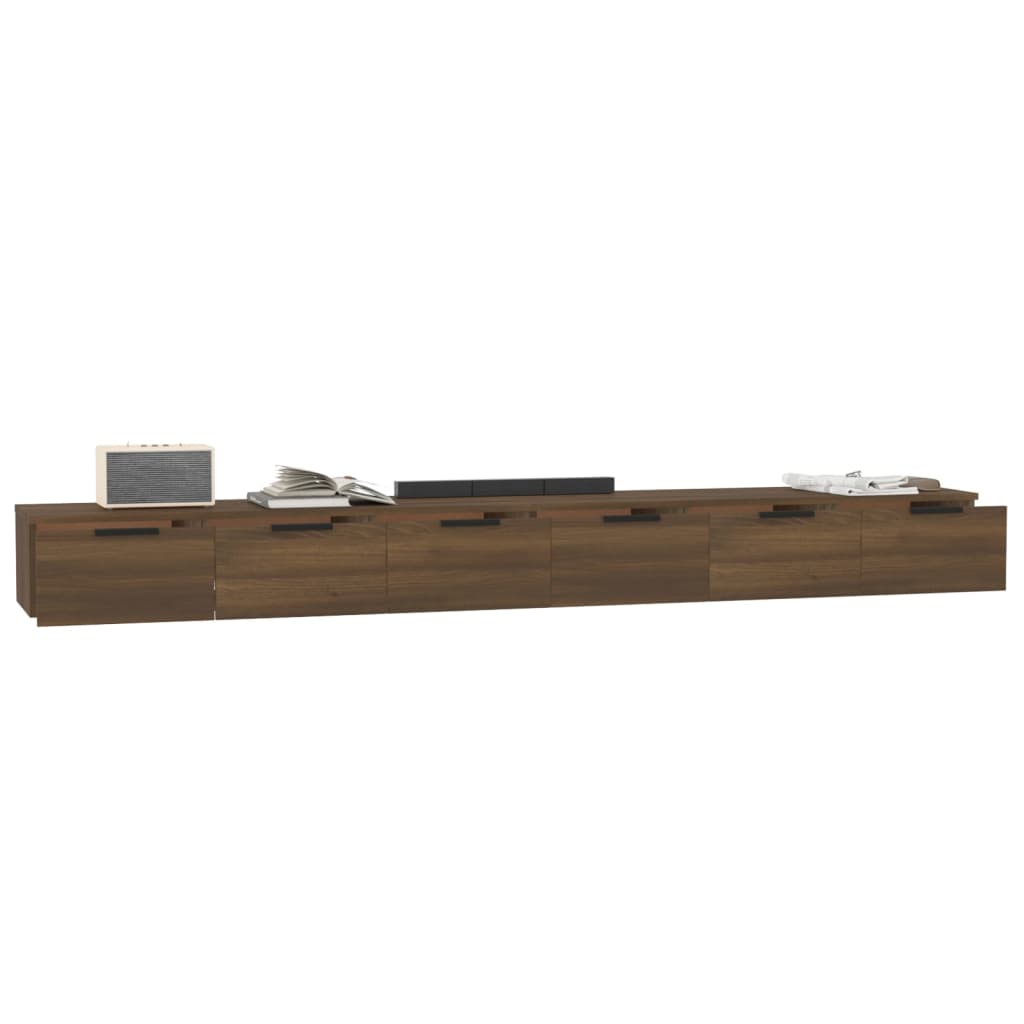 Seinäkaapit 2 kpl ruskea tammi 102x30x20 cm tekninen puu - Sisustajankoti.fi