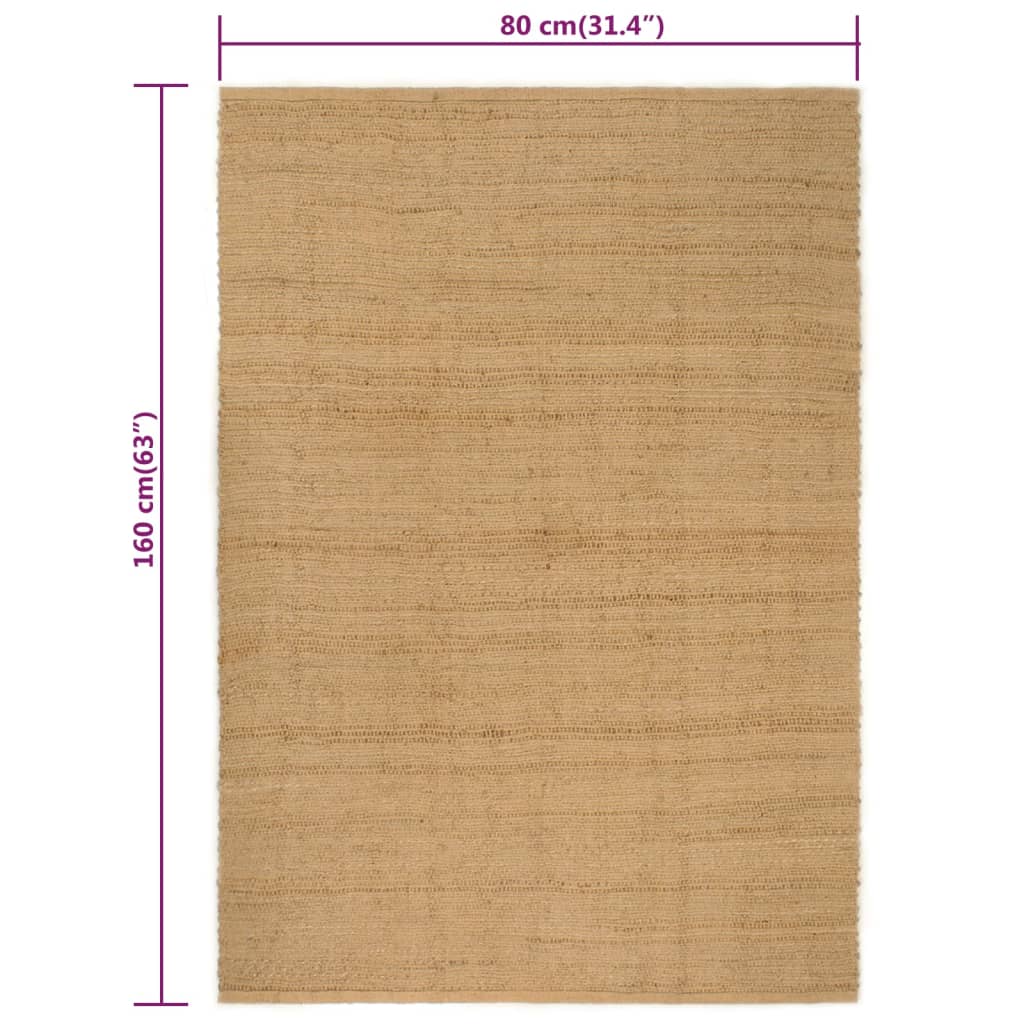 Matto suorakaide luonnollinen 80x160 cm juutti - Sisustajankoti.fi